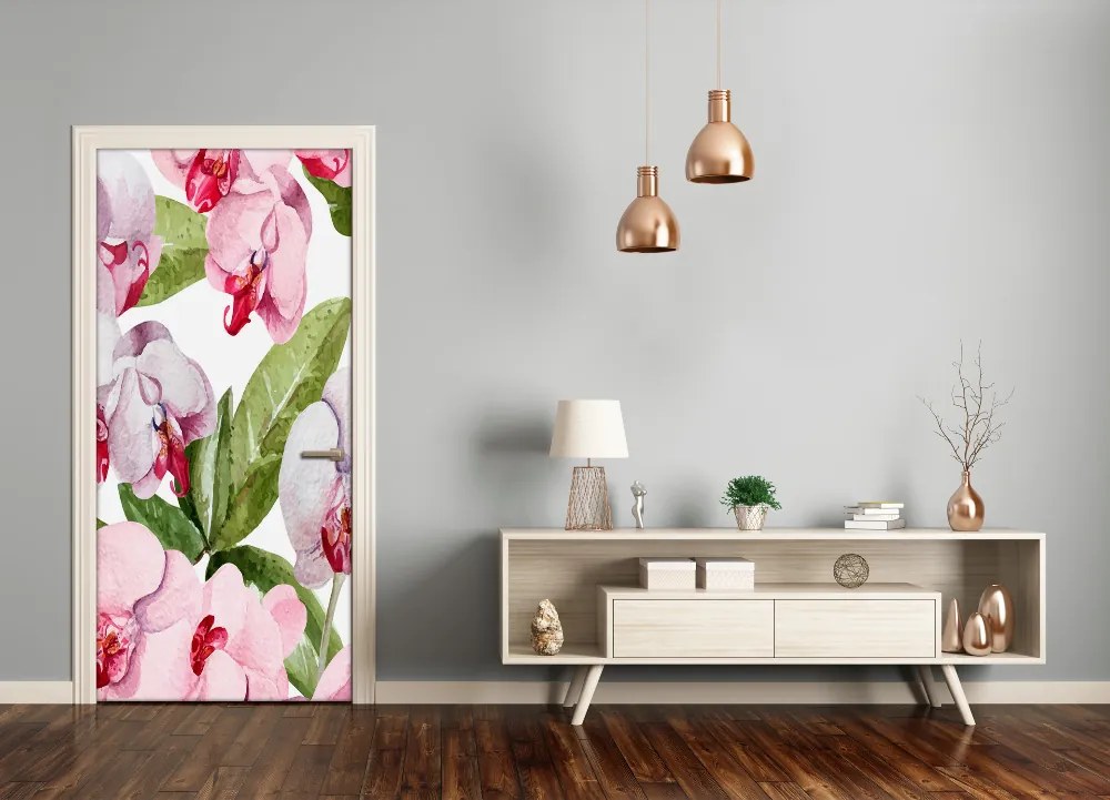 Samolepiace fototapety na dvere orchidea 95x205 cm