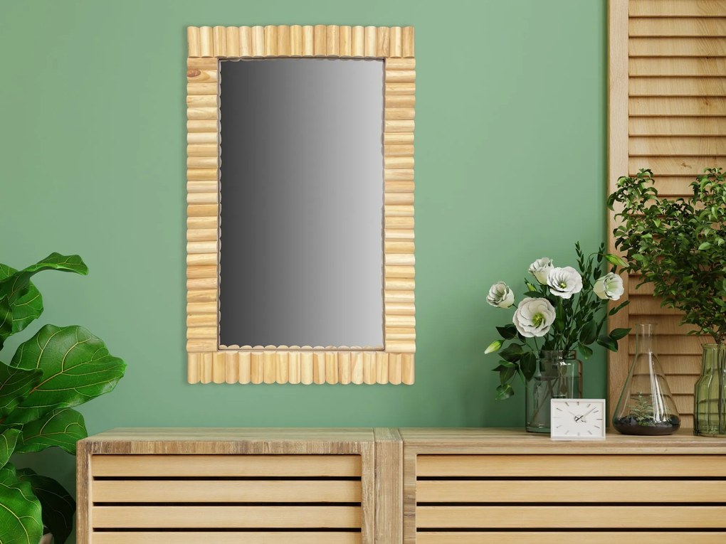 Tutumi Tutumi, nástenné zrkadlo Boho 55x35 cm KLNA-MR01, hnedá, HOM-02803