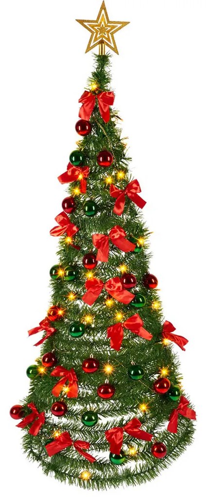 Umelo vianočný stromček Pop-up, zeleno / červený, 120 cm