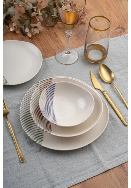 24-dielna jedálenská súprava, pestrofarebná, porcelán