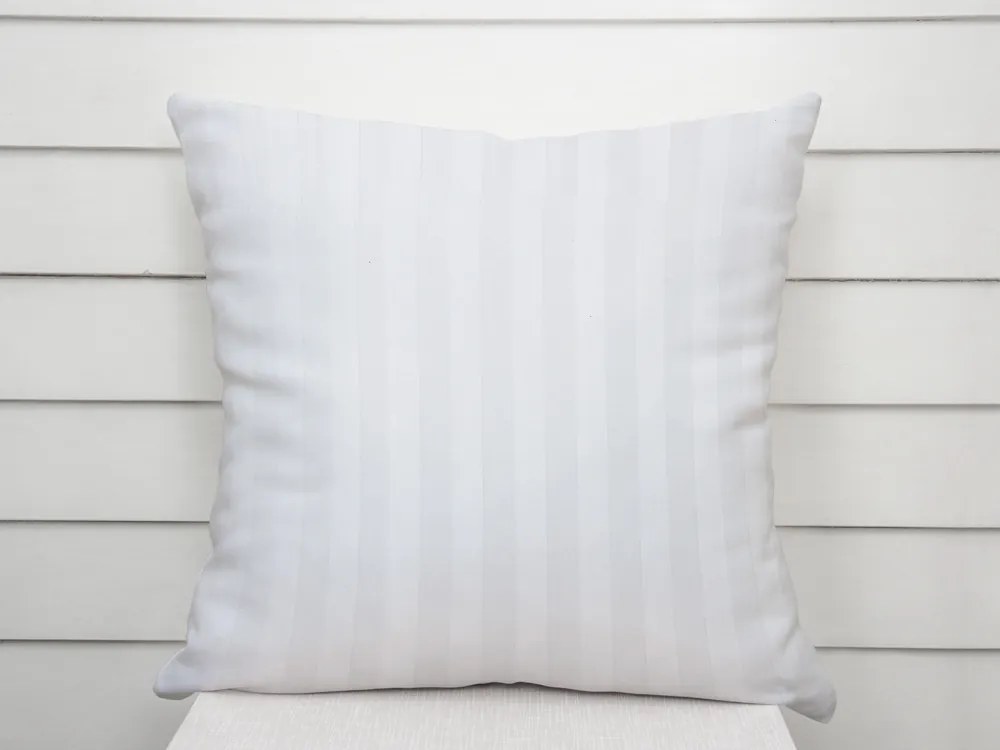 Biante Damašková obliečka na vankúš Atlas Grádl biele pásiky 22 mm DM-008 50 x 60 cm