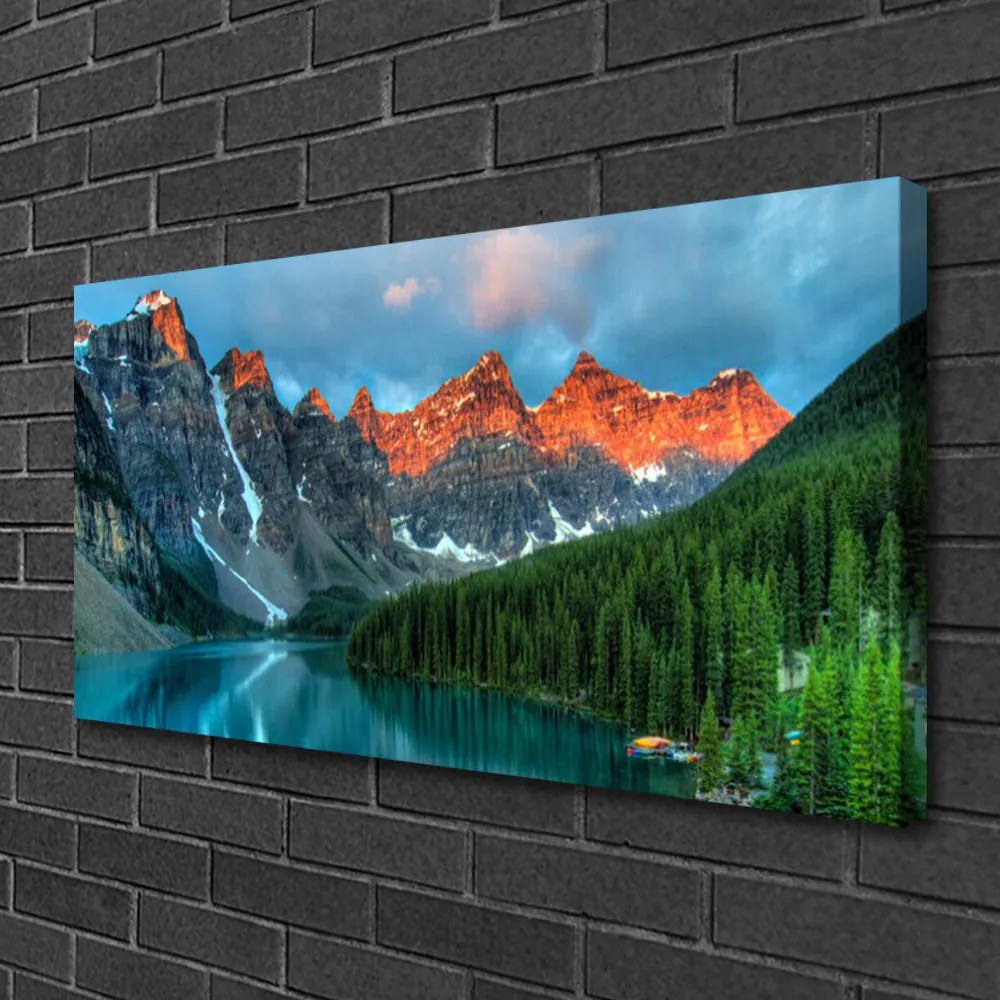 Obraz Canvas Hora les jazero príroda 100x50 cm