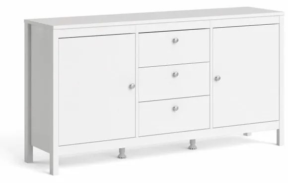 Tvilum Biely príborník SALOMO s 3 zásuvkami