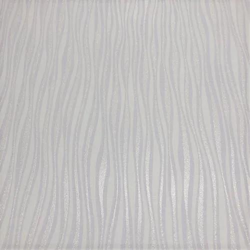 Vliesové tapety na stenu 13589-40, prúžky svislé strieborné, fialkové a biele na bielom podklade, rozmer 10,05 m x 0,53 m, P+S International