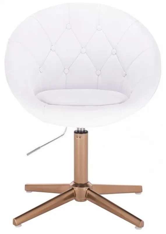 LuxuryForm DESIGN Kreslo VERA na zlatom kríži - biele
