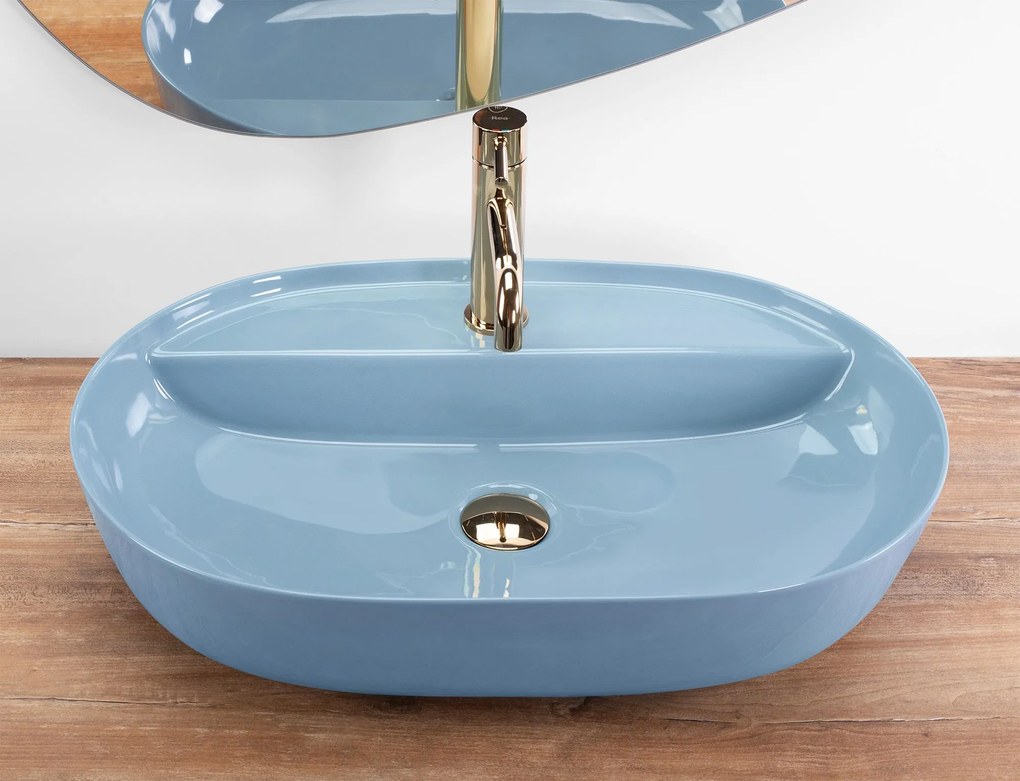 Rea Aura, umývadlo na dosku 610x410x130 mm, svetlá modrá, REA-U6618