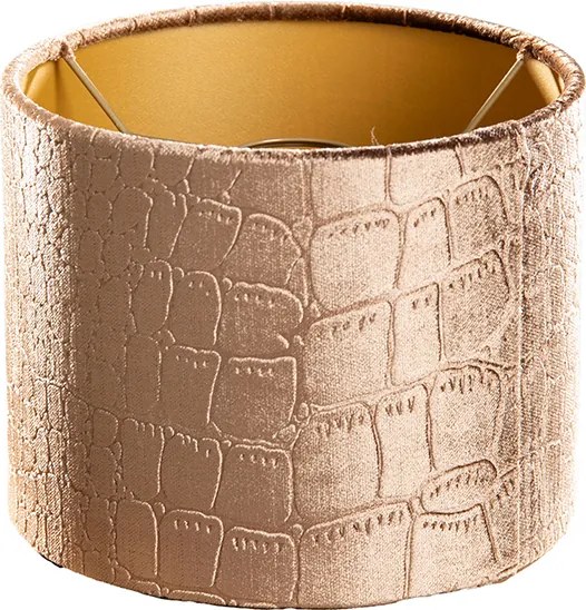 Zamatový tienidlo na lampu s krokodílim vzorom a zlatým vnútorným povrchom 18/18/14