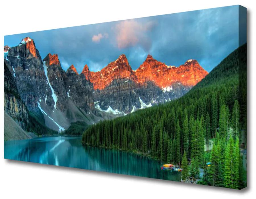 Obraz Canvas Hora les jazero príroda 100x50 cm