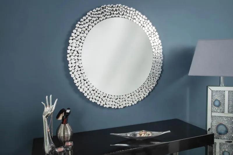 IIG -  Extravagantné nástenné zrkadlo DIAMONDS AGATE okrúhle 80 cm s mozaikovým vzorom