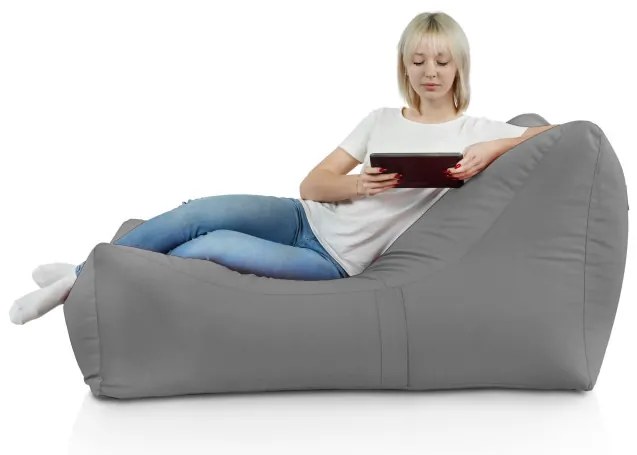 Leňoška LOUNGE ATENA plyš oceľ