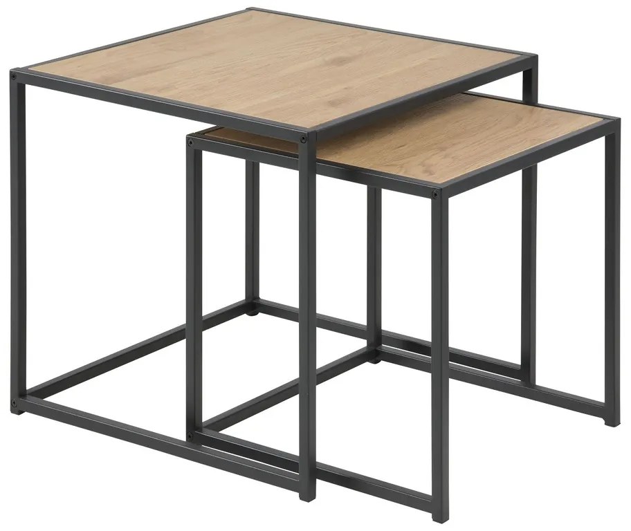Sada odkladacích stolíkov Akello, imitácia divoký dub