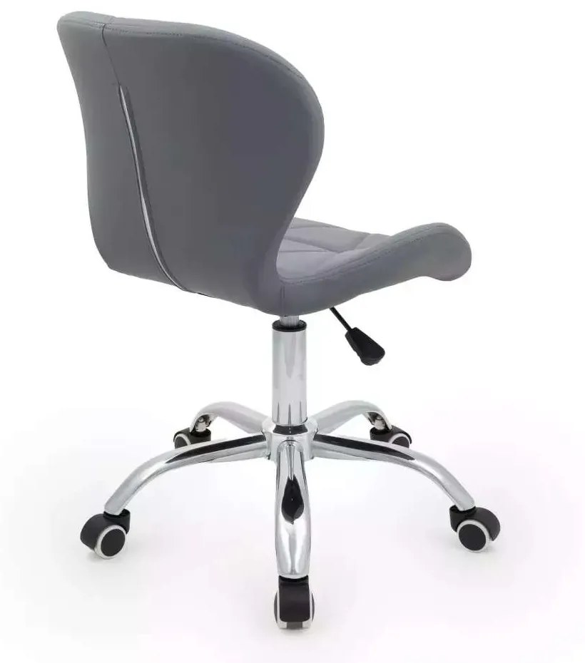 LuxuryForm DESIGN Stolička LIVIO na striebornej podstave s kolieskami - sivá