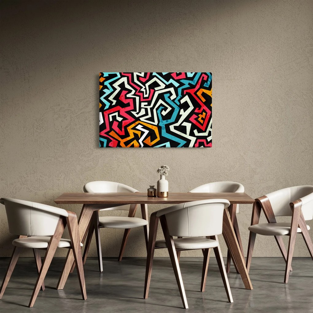 Obraz grafické abstrakcie (90x60 cm)