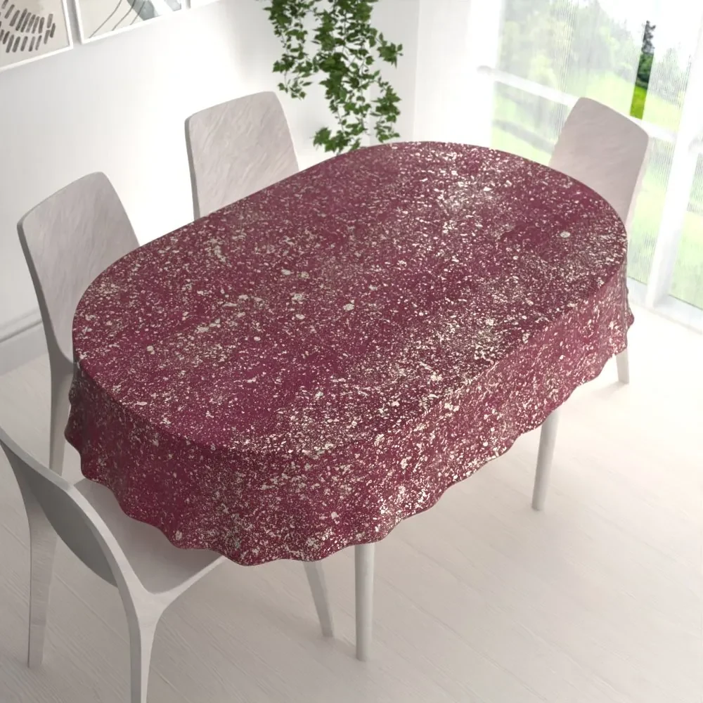 Biante Zamatový oválny obrus Isabela IBL-006 Gold Design vínový 100x160 cm