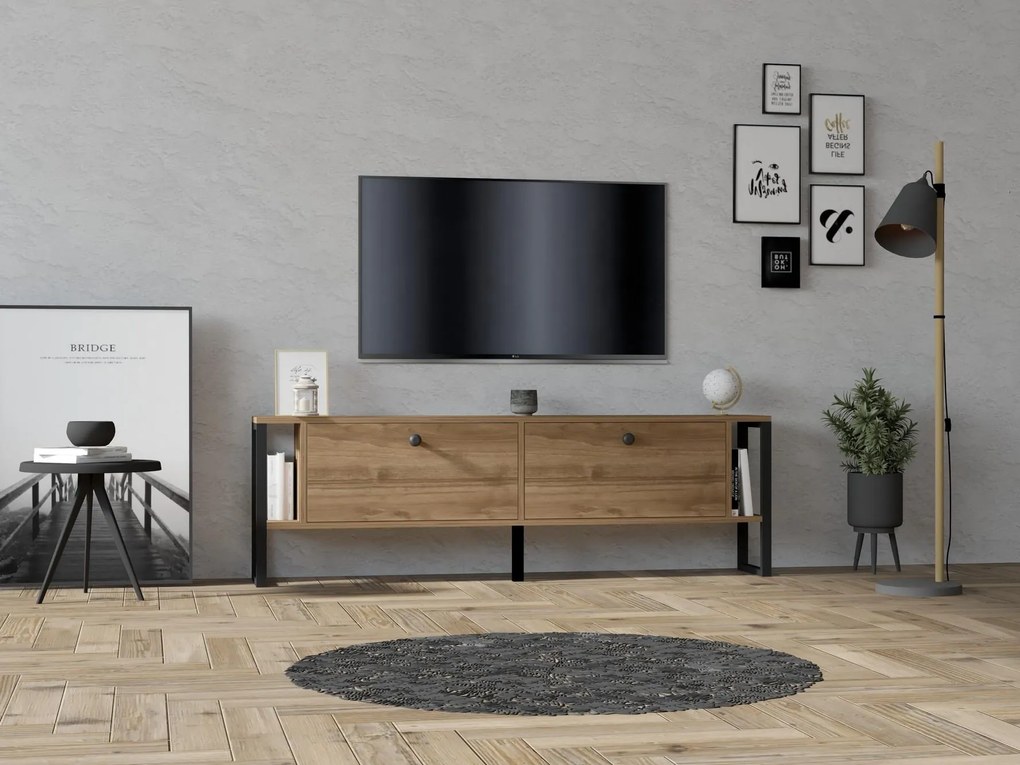 TV stolík/skrinka Satadu 2 (orech) . Akcia -22%. Vlastná spoľahlivá doprava až k Vám domov. 1095188