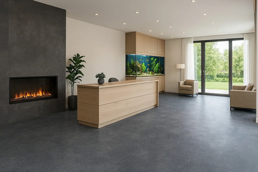 PVC podlaha - lino Logitex Ultimate 55 Sting T97, na mieru, šíře 2m,4m, šedá, filc, chodba / predsieň, IVC Commercial