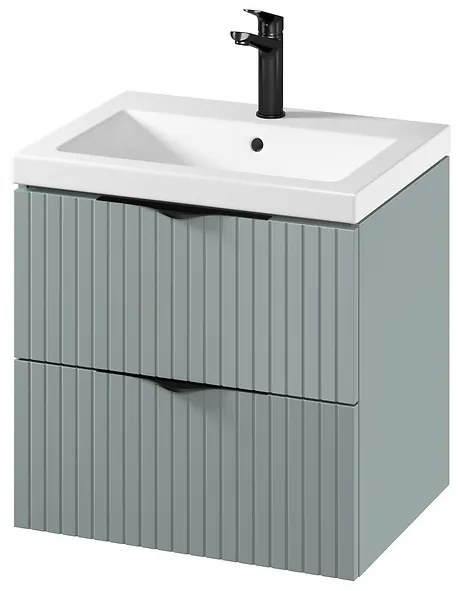 Cersanit Tirso, závesná umývadlová skrinka 594x447x572 mm + keramické umývadlo, zelená matná, S801-544