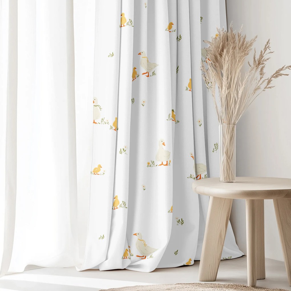 Goldea veľkonočný bavlnený záves - kačice 140x150 cm