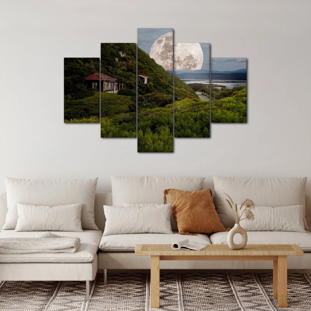 Obraz krajiny s mesiacom (150x105 cm)