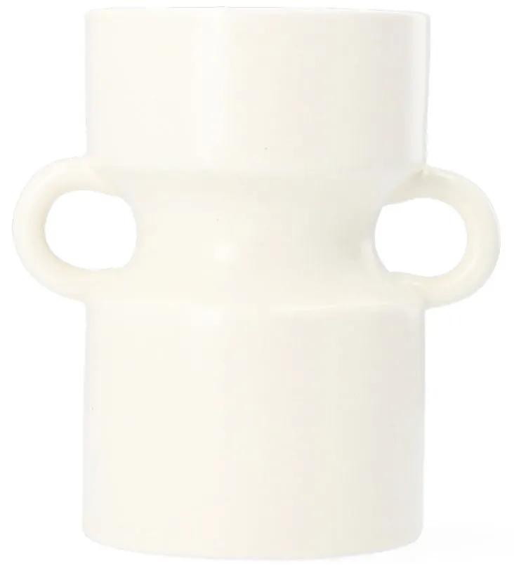 Homla Keramická biela váza, 15 cm, DAO