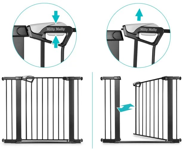 Bezpečnostná zábrana GUARDY 104 s rozšírením, čierna