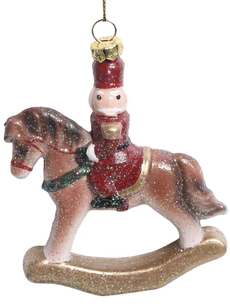 Vianočná ozdoba vintage hojdací koník - 9*3*11 cm