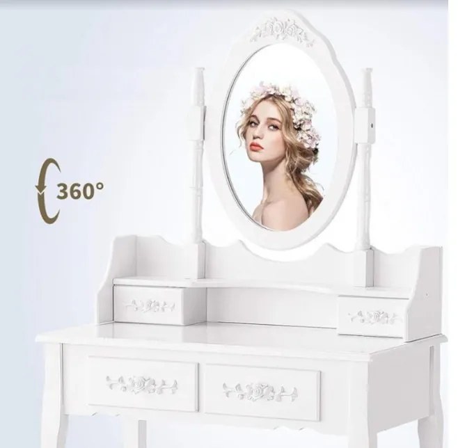 ShopJK TOALETNÝ STOLÍK TL01 ROSE