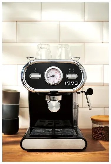 Silvercrest®  Kávovar Chrom Retro 1973 Semc 1100 A1/Soemc 1100 A1, čierny  (100393105)