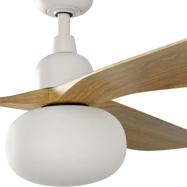 FARO 34361WT-11L-Stropný ventilátor OUTWOOD L 1xE27/15W hnedá/biela priemer 150 cm WT IP44+DO