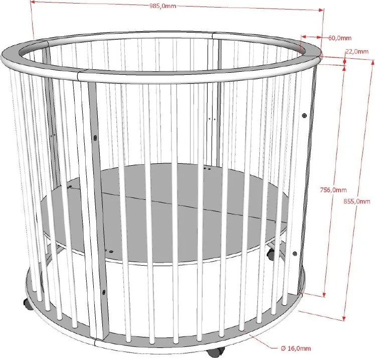 Biela detská ohrádka z bukového dreva 90x90 cm Dino – Vipack