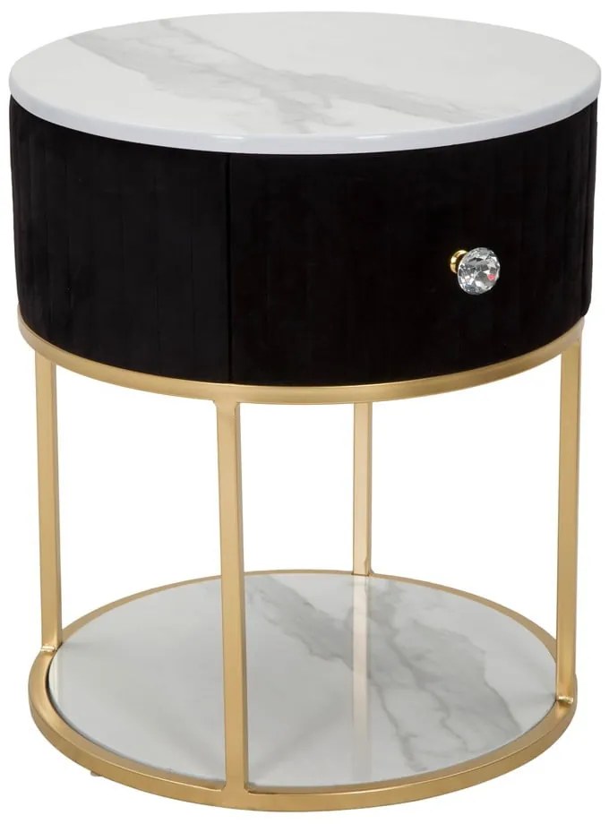 Nočný stolík v čierno-zlatej farbe Montpellier – Mauro Ferretti