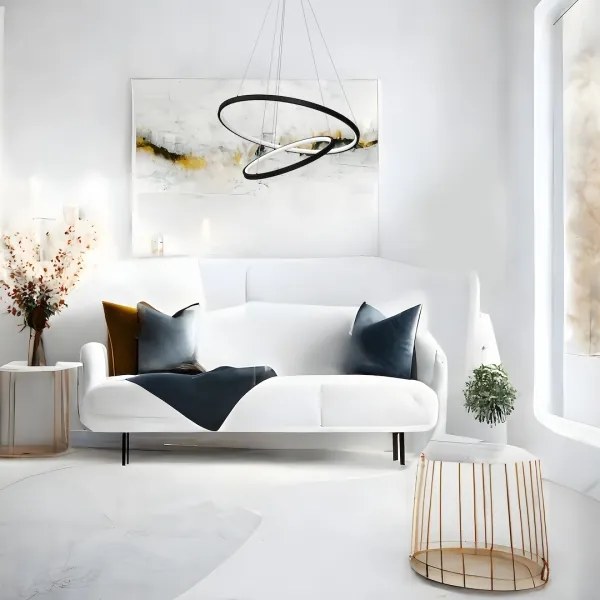 LED Luster na lanku HOOP LED/51W/230V pr. 60 cm 4000K čierna