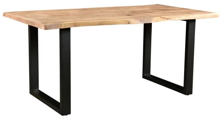 furniture-nabytek.cz - Masívna jedálenská zostava Bullwer so 4 stoličkami Picton z akáciového dreva, hnedá a čierna