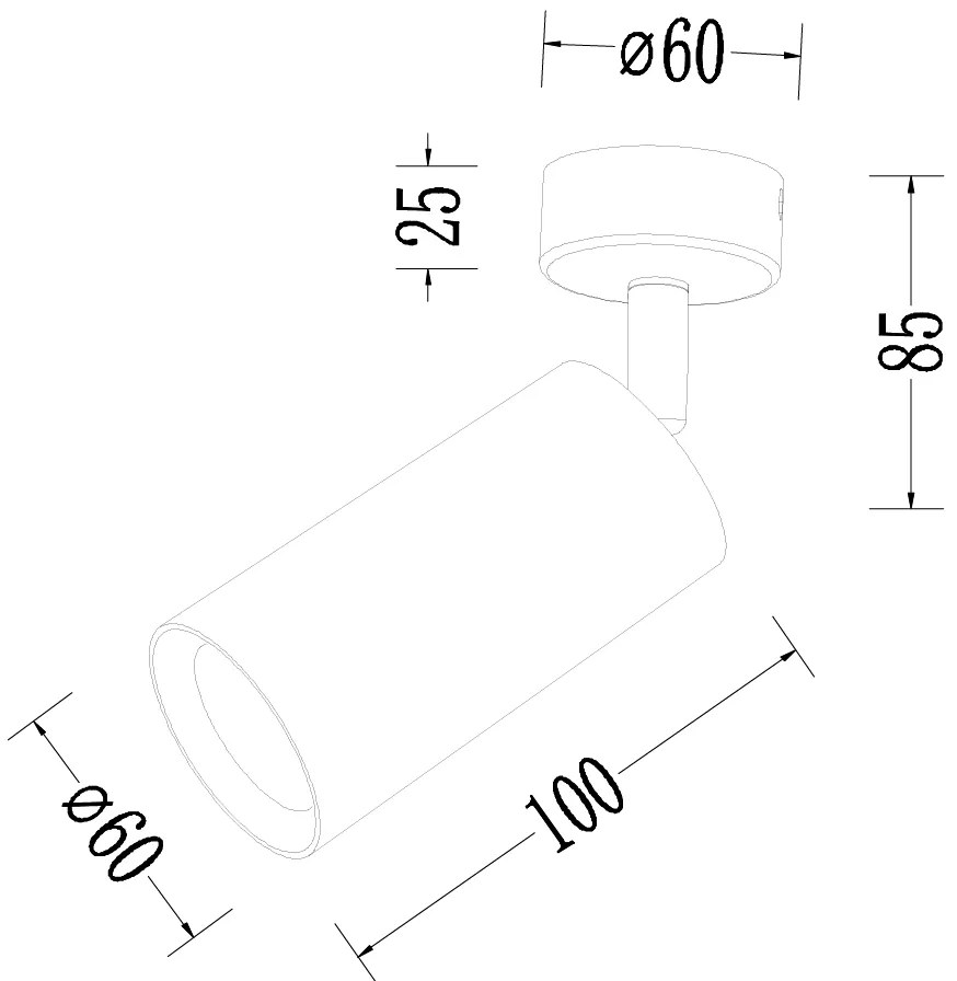 Bodové svietidlo Pipe, 1x biele kovové tienidlo, w