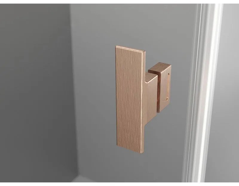 Mexen Mist H T, sprchový kút s výklopnými dverami ľavý 110 x 95 cm, číre sklo, medená matná, 8A5T-110-095-65-00-L