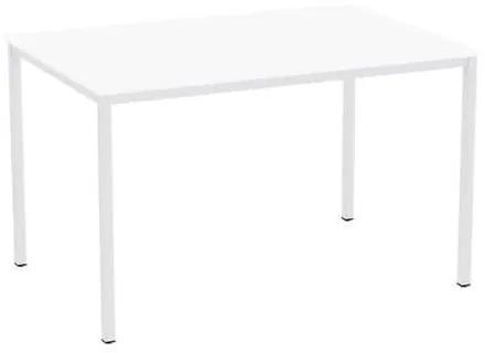 Jedálenský stôl Versys so svetlosivým podnožím RAL 7035, 120 x 80 x 74,3 cm, biely