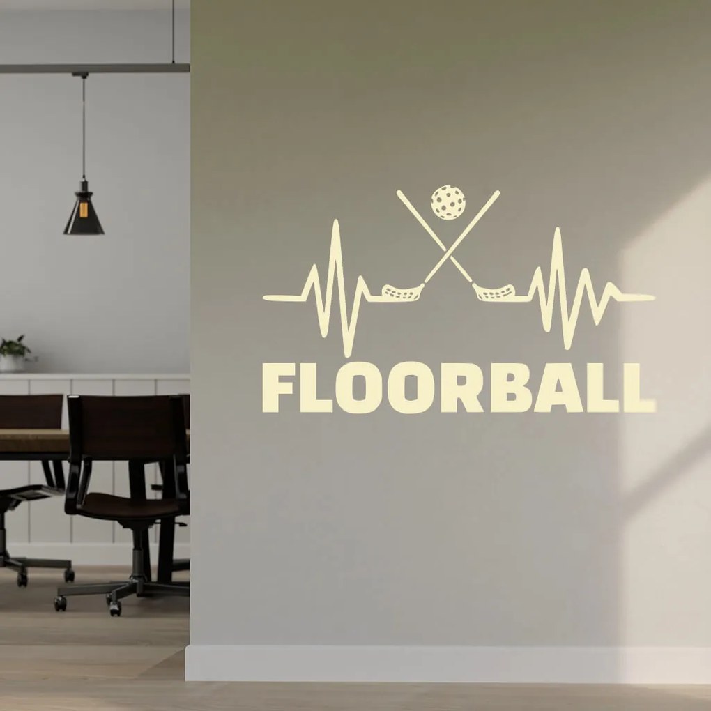 Veselá Stena Samolepka na stenu na stenu Floorball Farba: černá