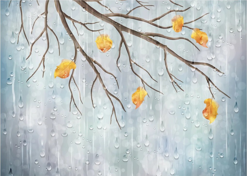 Sklenený obraz - Daždivý jeseň (70x50 cm)
