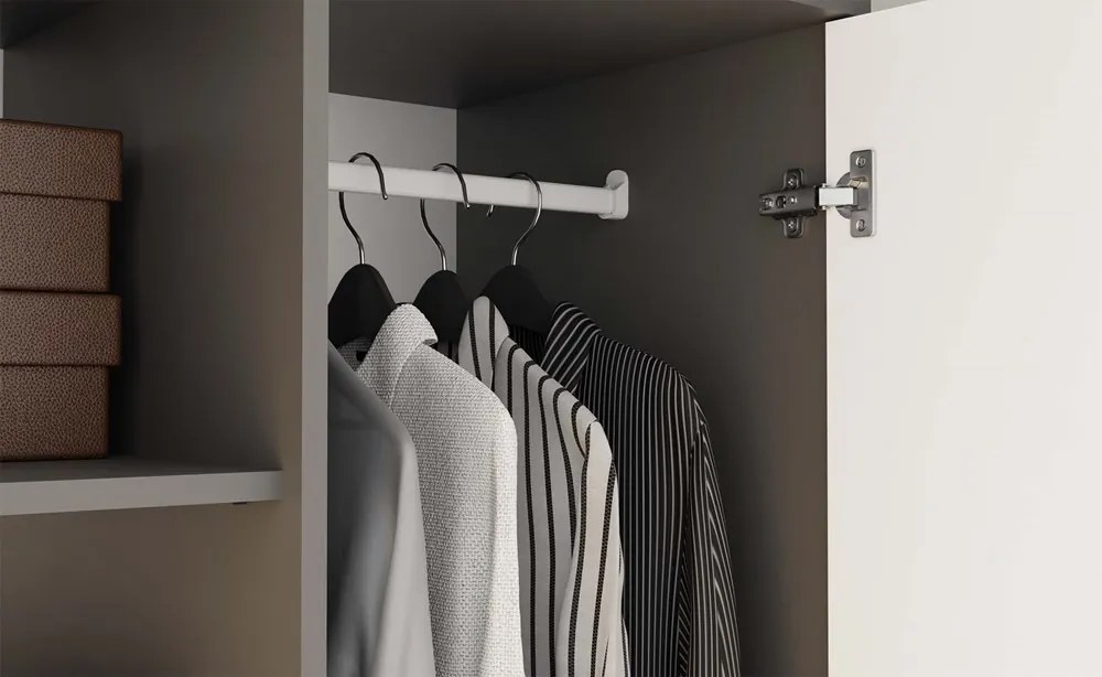 Šatníková skriňa Malwa SS-90 cm antracit/biela