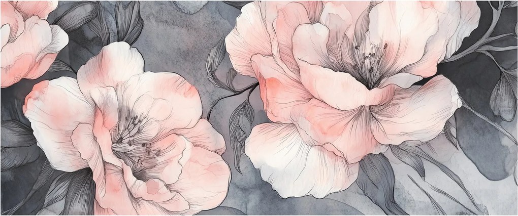 Obraz - Séria kvetov (120x50 cm)