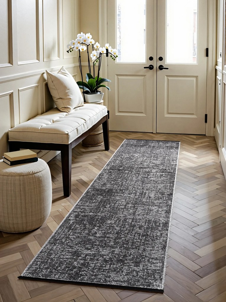 ELLE Decoration, Behúň Brilliance Prisma 106310 Silver Grey z kolekcie Elle, 80x250, šedá, obývacia izba