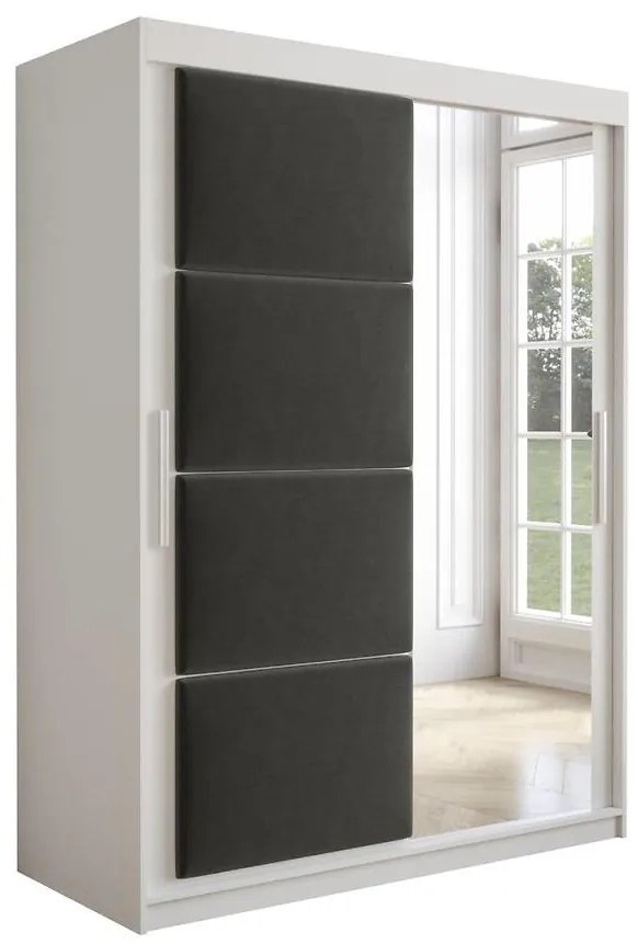 Skriňa Tapi 150 Biely/Šedá