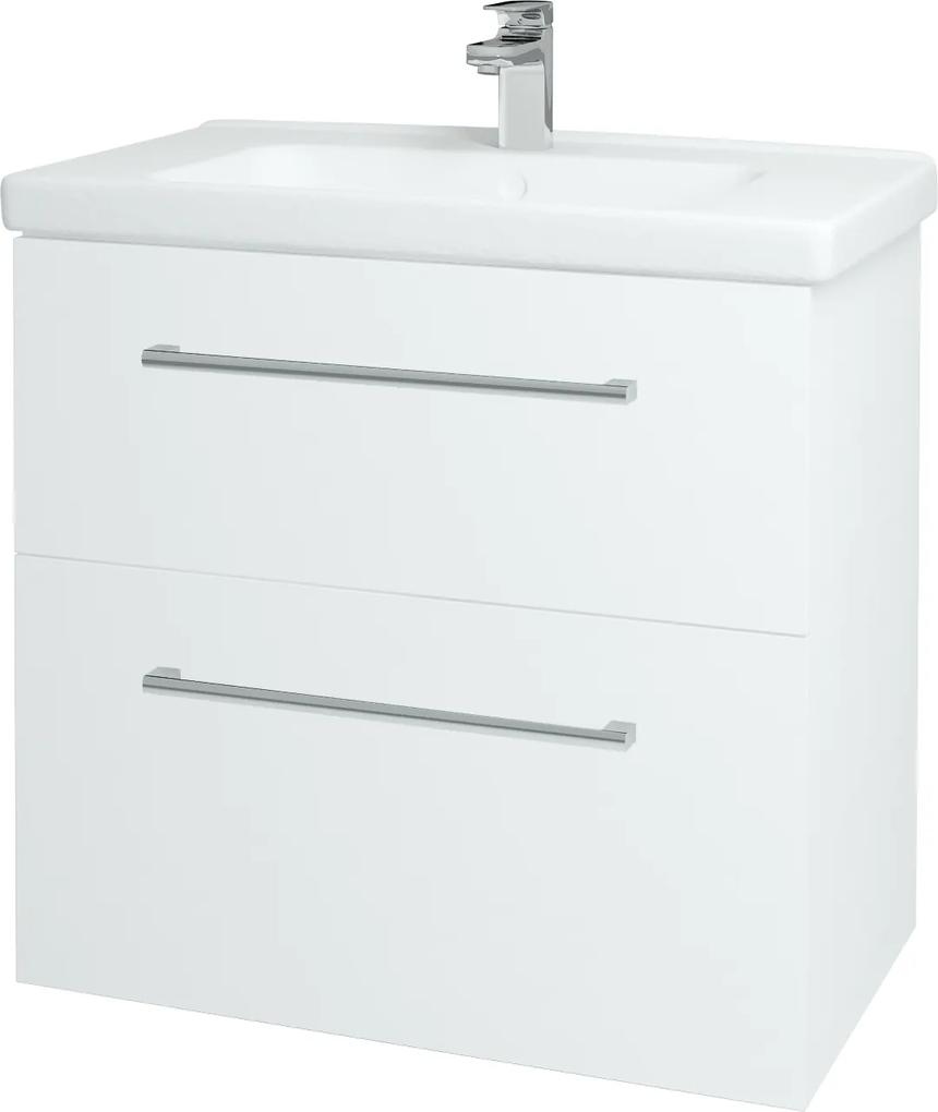 Dřevojas - Koupelnová skříň BIG INN SZZ2 80 - N01 Bílá lesk / Úchytka T03 / L01 Bílá vysoký lesk (133184C)