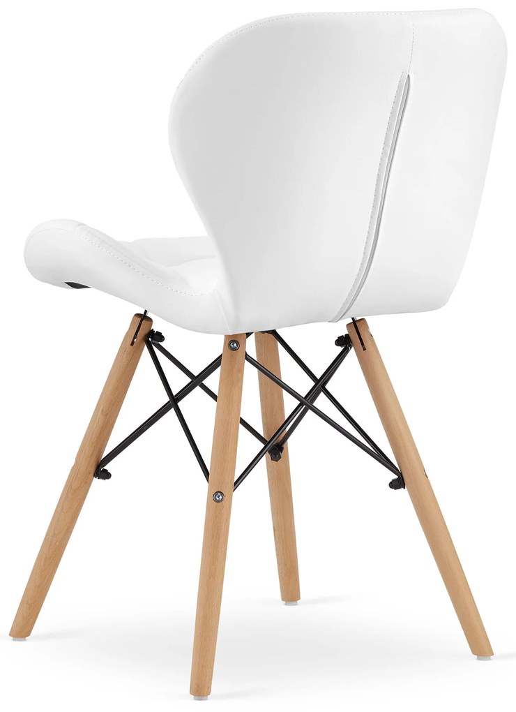Biela stolička LAGO z eko kože