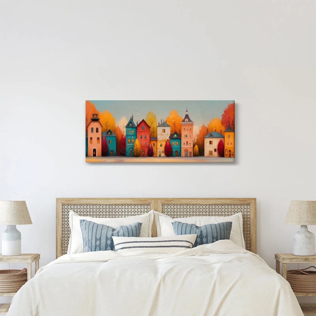 Obraz - Jesenná dedina (120x50 cm)