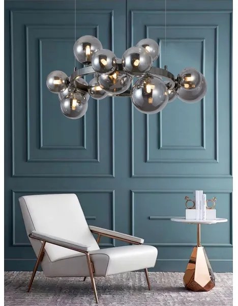 Wofi 5014-1505W - LED Luster na lanku VILLA 15xG9/3W/230V čierna