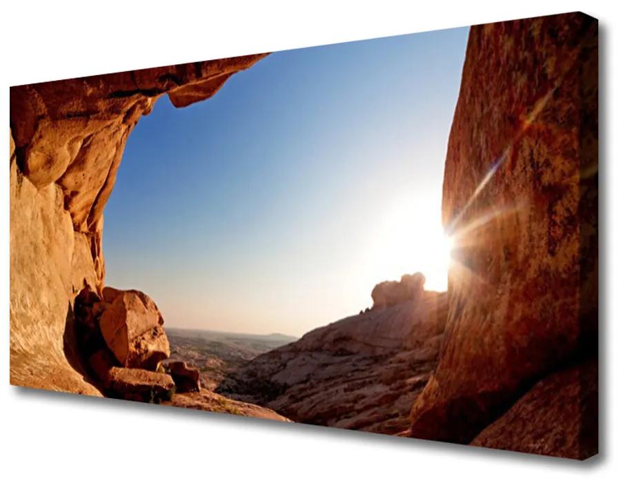 Obraz na plátne Skala slnko krajina 125x50 cm