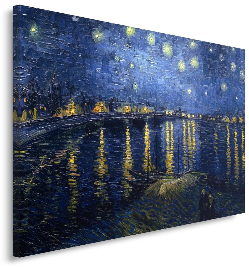 Gario Obraz na plátne Hviezdna noc nad Rhônou - Vincent van Gogh, reprodukcia Rozmery: 90 x 60 cm