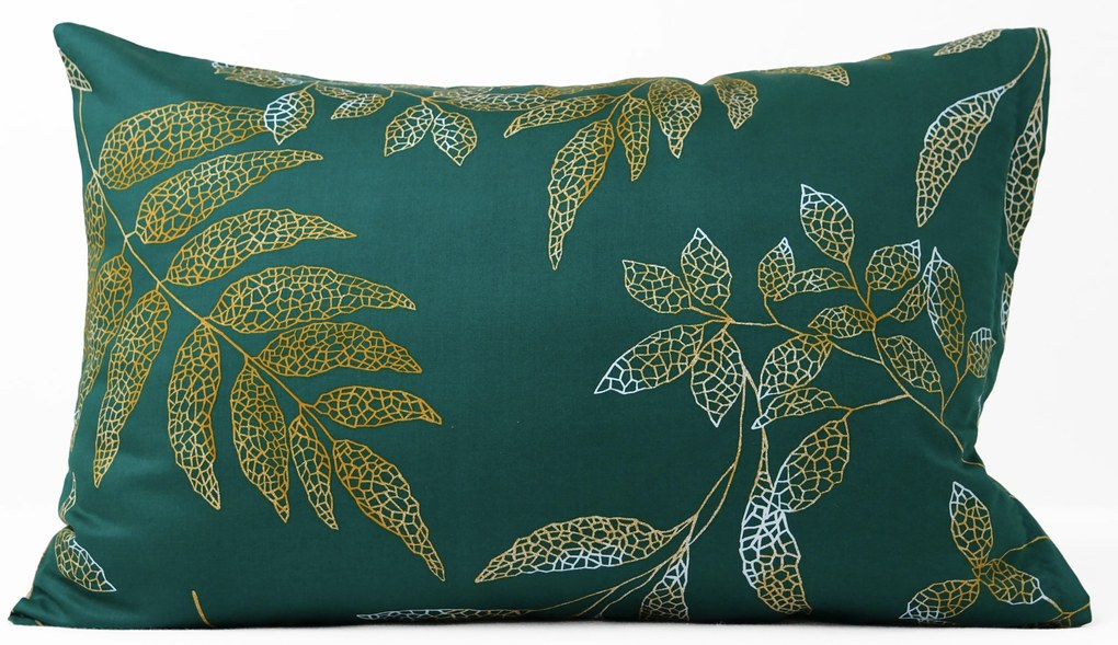 Saténová obliečka na vankúš 40 x 60 cm - Gabriela tmavo zelená