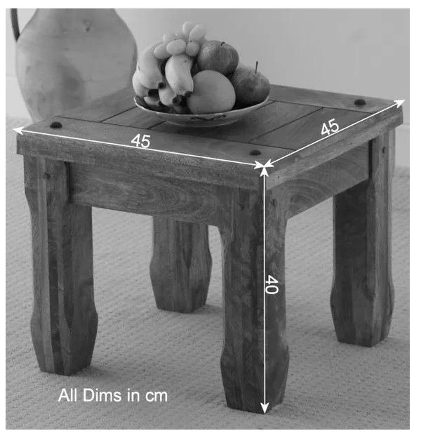 Odkladací stolík Devi 45x40x45 indický masív mango Mango natural